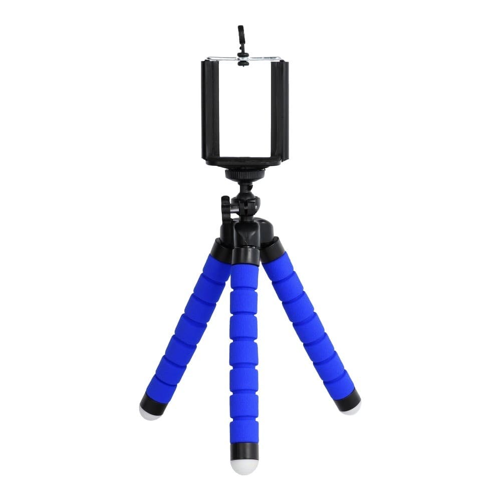 Mini trepied universal pentru telefoane si camere foto, albastru — principală