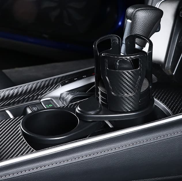 Suport pahar auto 2 in 1, multifunctional, baza rotativa, negru — varianta 2