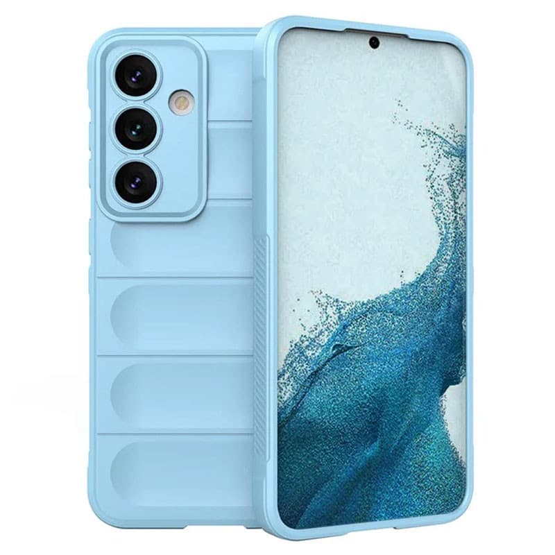 Husa Samsung Galaxy A25, Wave Silicone, protectie camera, catifea in interior, light blue — principală