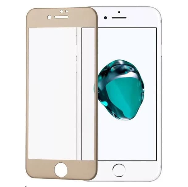 Folie protectie PET (plastic) pentru Apple iPhone 7/8/SE2, acoperire inclusiv margini, aurie