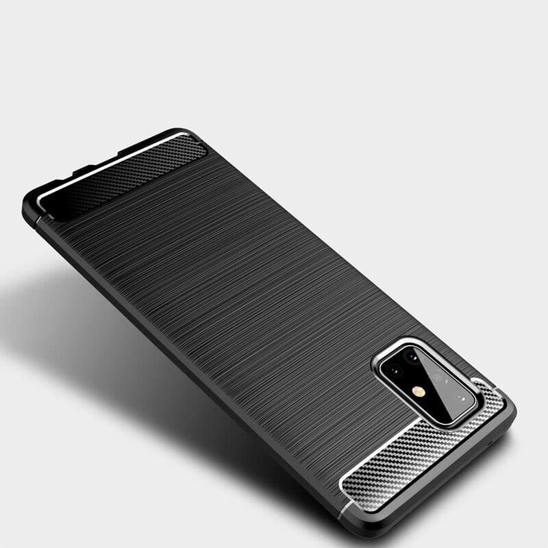 Husa de protectie Carbon Stripe pentru Samsung Galaxy M51, silicon moale, negru — 3