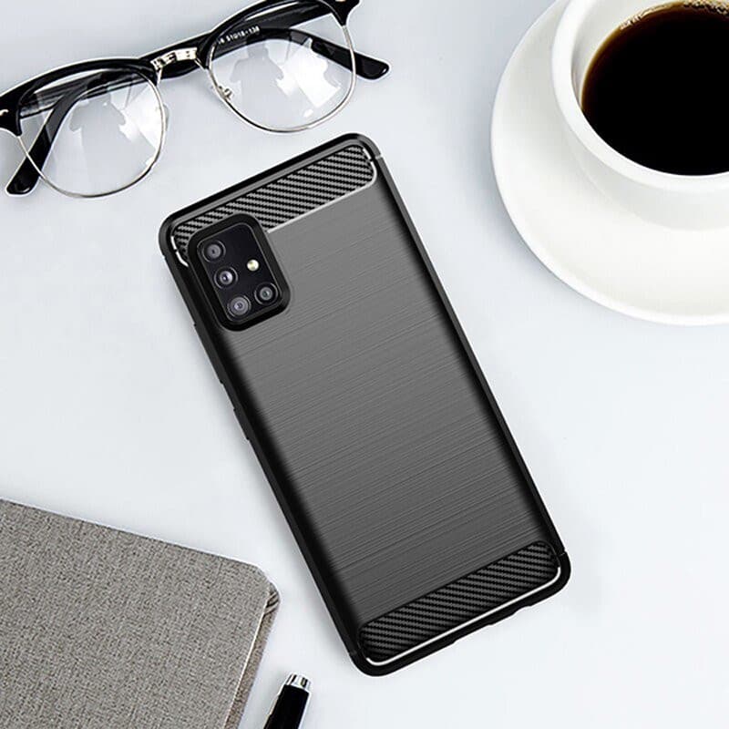 Husa de protectie Carbon Stripe pentru Samsung Galaxy M51, silicon moale, negru — 4