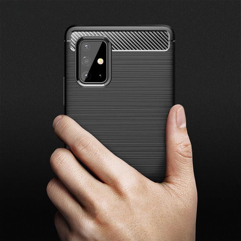 Husa de protectie Carbon Stripe pentru Samsung Galaxy M51, silicon moale, negru — 5