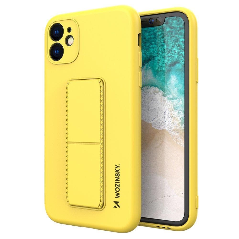 Husa protectie Wozinsky Kickstand pentru Apple iPhone 12 Pro, galbena — principală