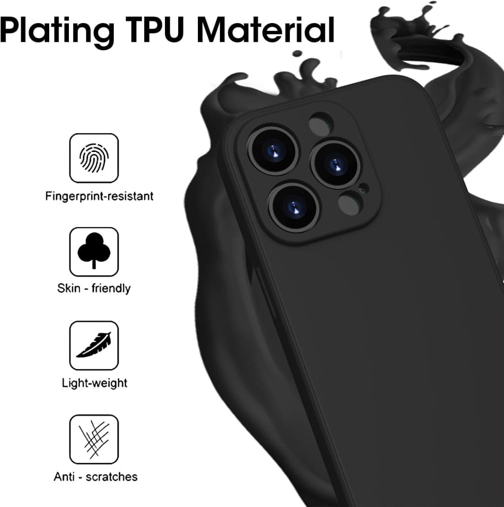 Husa Apple iPhone 14 Pro Max, Luxury Silicone, catifea in interior, protectie camere, neagra — varianta 2