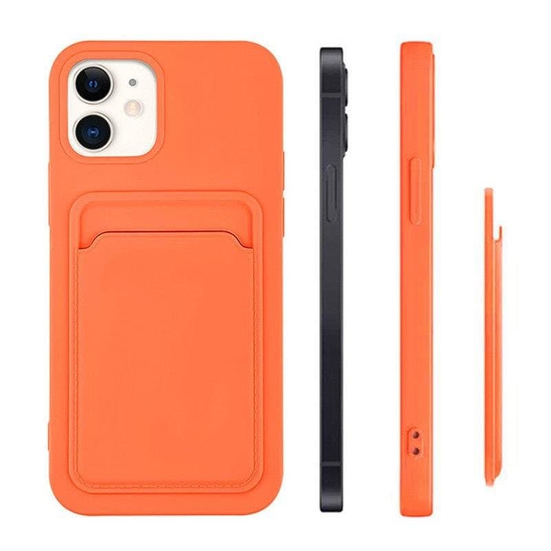 Husa protectie Card Case pentru Apple iPhone 12 Pro, buzunar pentru carduri/cartele, roz pal — varianta 3