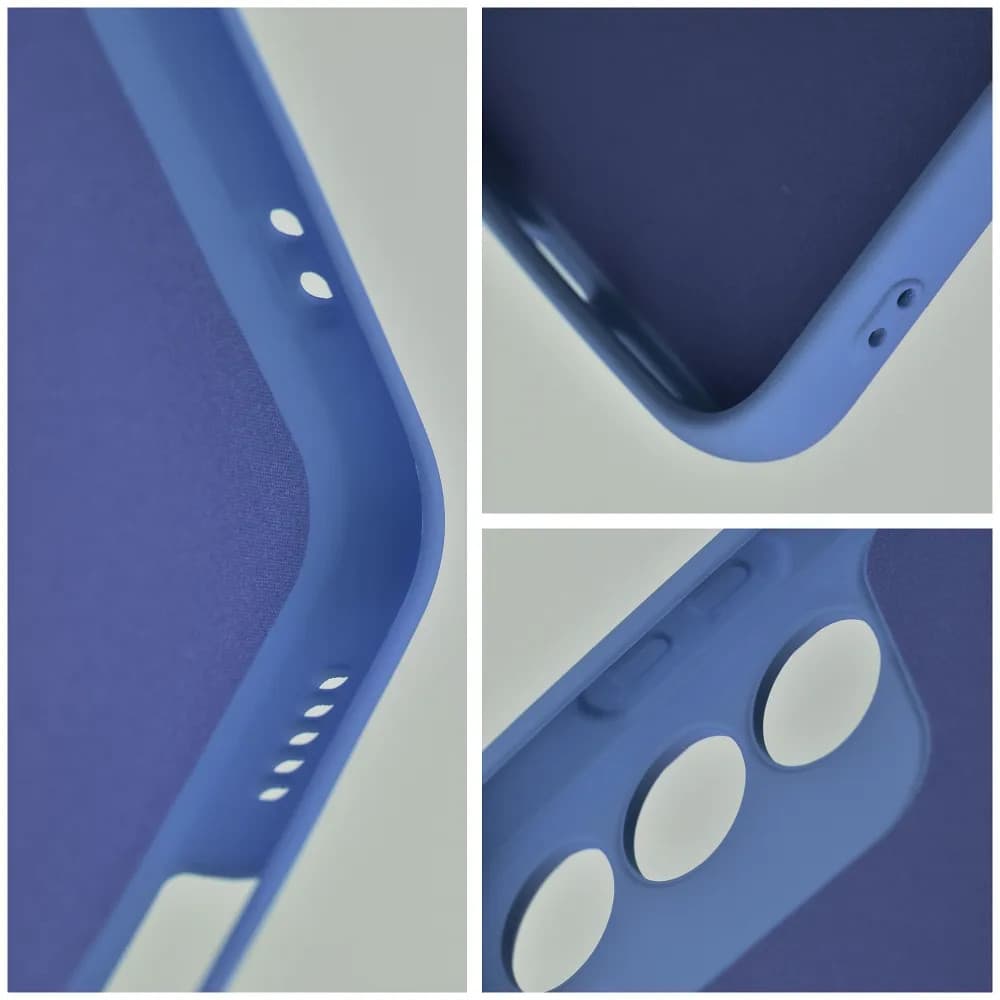 Husa Samsung Galaxy S24+ (S24 Plus), Luxury Silicone, protectie camera, catifea in interior, albastru inchis — 3
