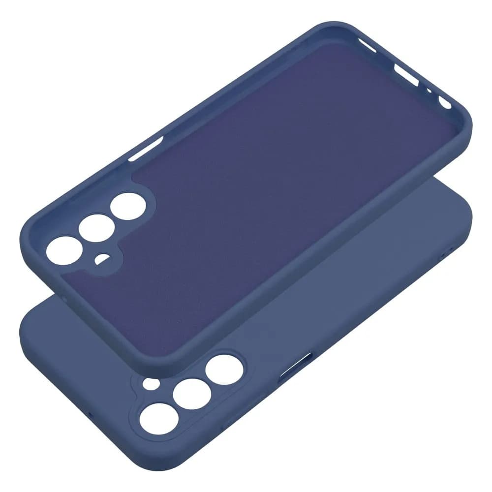 Husa Samsung Galaxy A16 5G, Luxury Silicone, protectie camera, catifea in interior, albastru inchis — 2