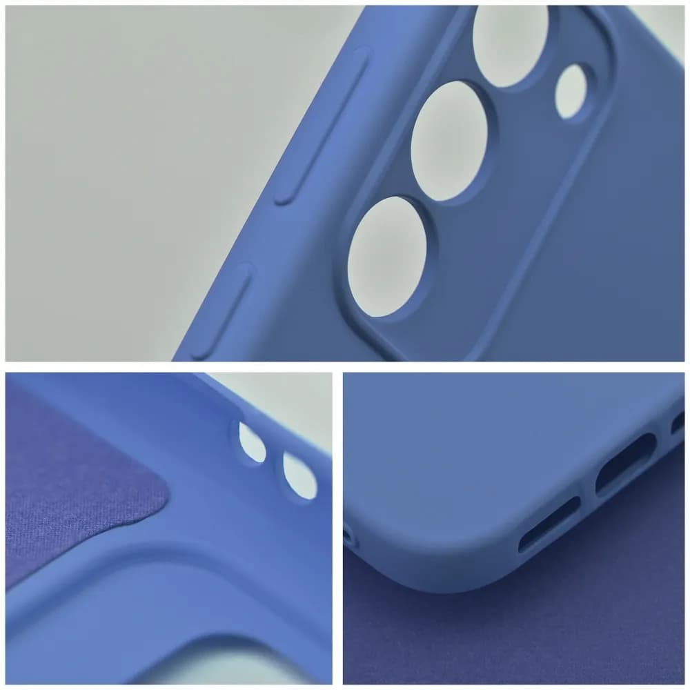Husa Samsung Galaxy S24, Luxury Silicone, protectie camera, catifea in interior, albastru inchis — 5