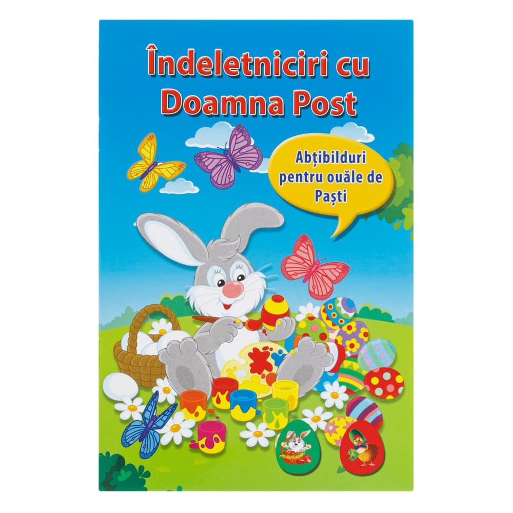 Carte de activitati Indeletniciri cu Doamna Post, include 36 de autocolante pentru oua — principală