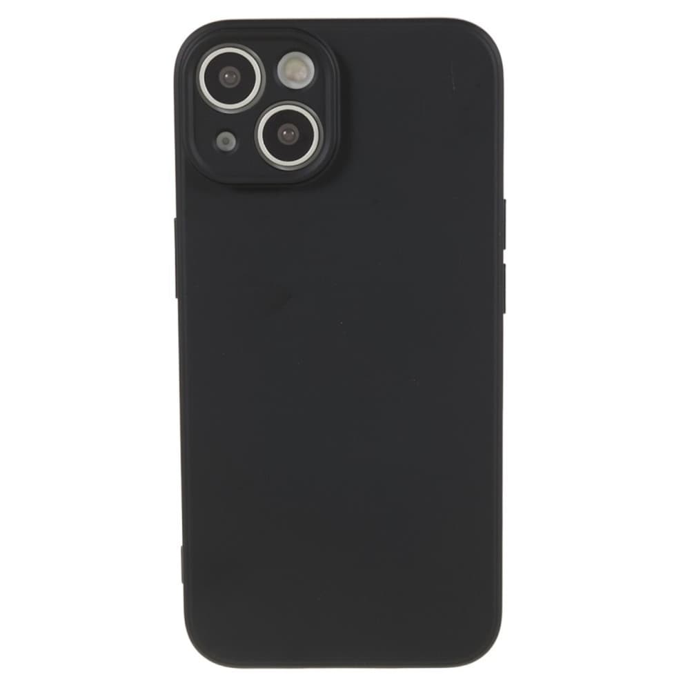 Husa Apple iPhone 15, Luxury Silicone, catifea in interior, protectie camere, neagra — principală