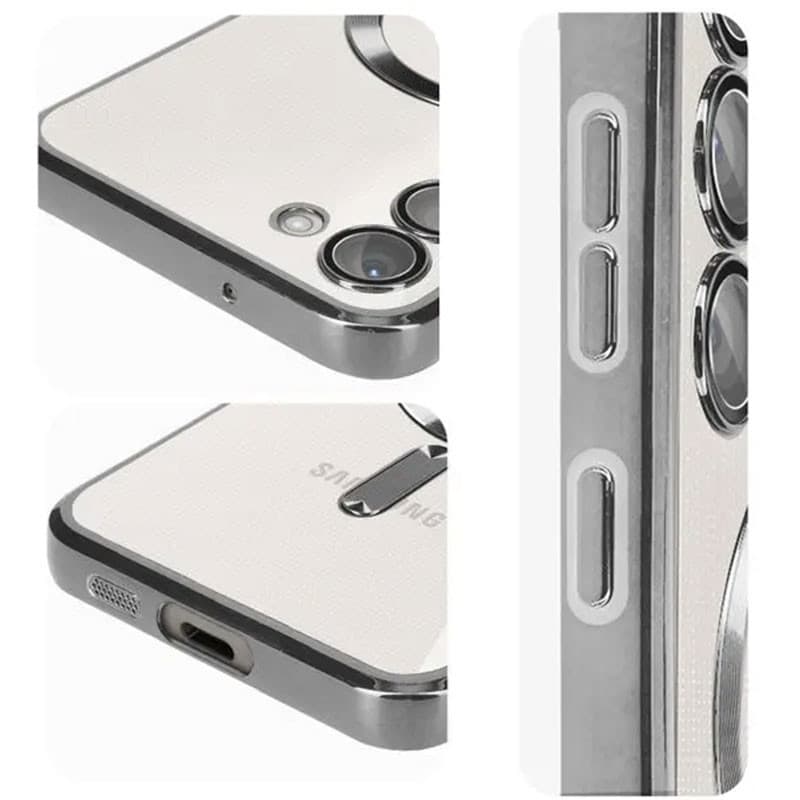 Husa Samsung Galaxy S24 Ultra, Electroplating Magsafe TPU, protectie camera, margini negre — varianta 4