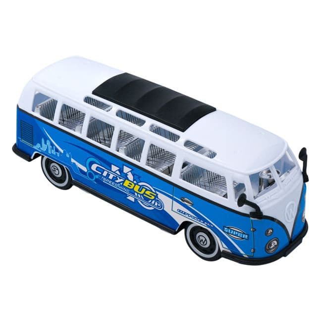 Jucarie autobuz de oras, friction, alb/bleu — principală