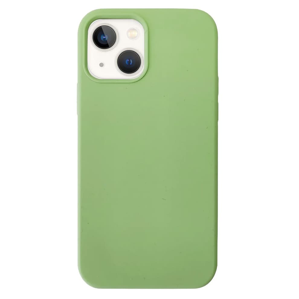 Husa Apple iPhone 13, Luxury Silicone, catifea in interior, verde maslina — principală