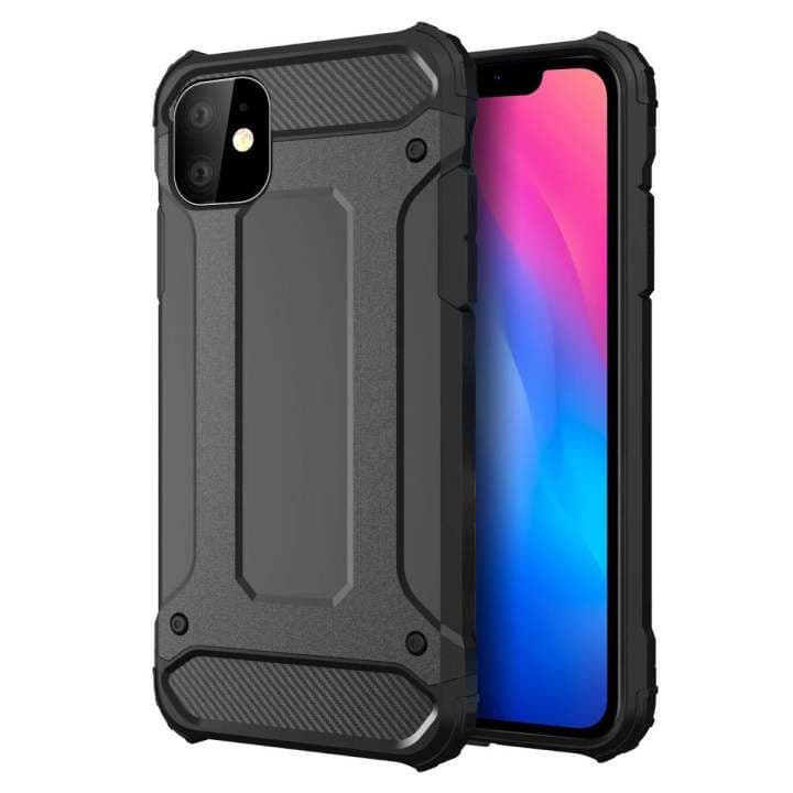 Husa Armor Case pentru Apple iPhone 12 Mini, hibrid (TPU + Plastic), neagra — principală