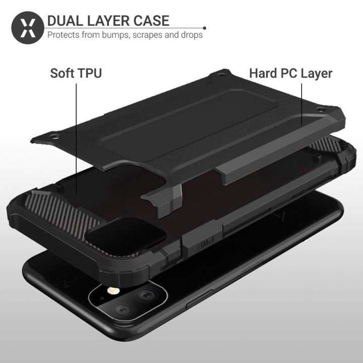 Husa Armor Case pentru Apple iPhone 12 Mini, hibrid (TPU + Plastic), neagra — varianta 2