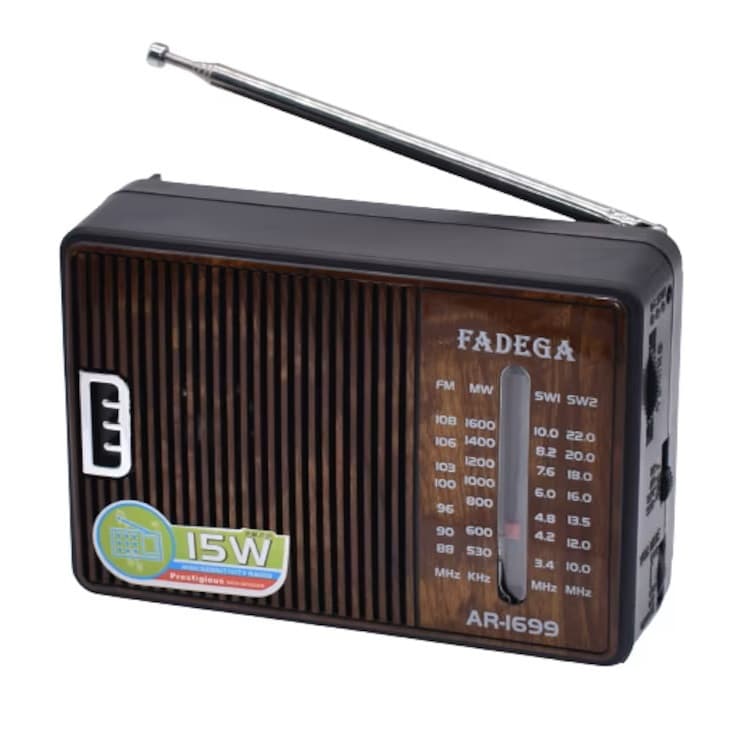 Radio portabil FADEGA AR-1699, 4 benzi de receptie, FM/AM/SW1/SW2, functionare cu 2 baterii R20, maro — principală