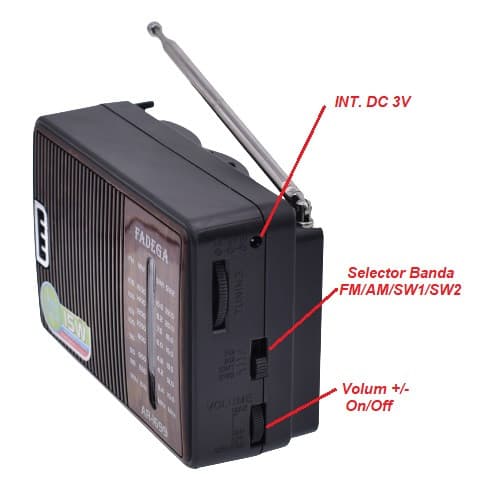 Radio portabil FADEGA AR-1699, 4 benzi de receptie, FM/AM/SW1/SW2, functionare cu 2 baterii R20, maro — varianta 7