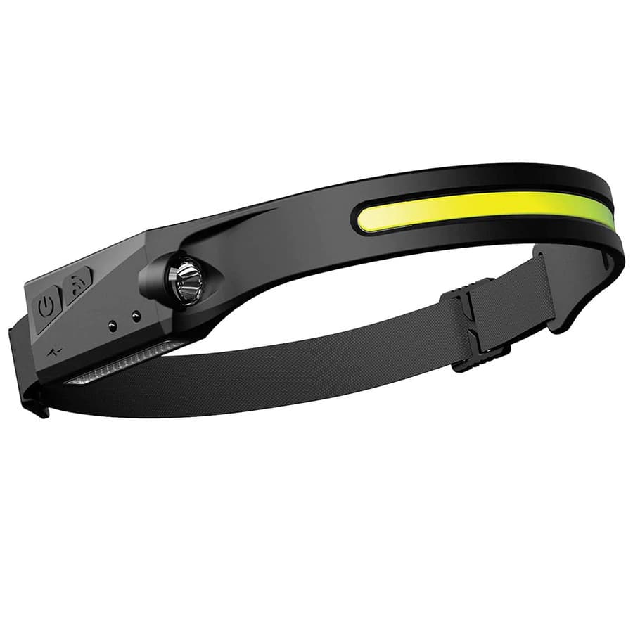 Lanterna frontala flexibila, cu acumulator si senzor de miscare, LED COB + LED XPE — principală