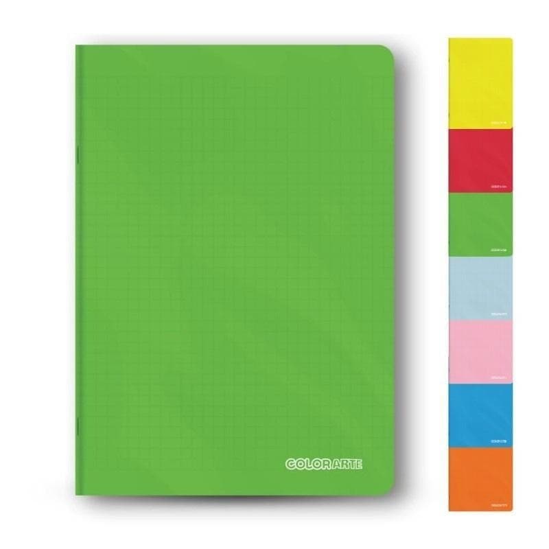 Caiet scolar A5 Colorarte, 48 file, matematica, coperta plastic, diverse culori, colturi rotunjite, 70g/mp
