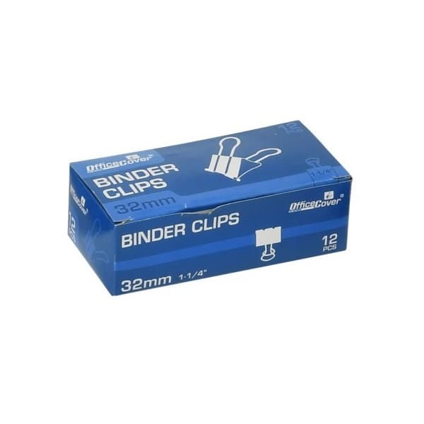 Clipsuri metalice Office Cover RM32, 32 mm, negre, cutie 12 buc — principală