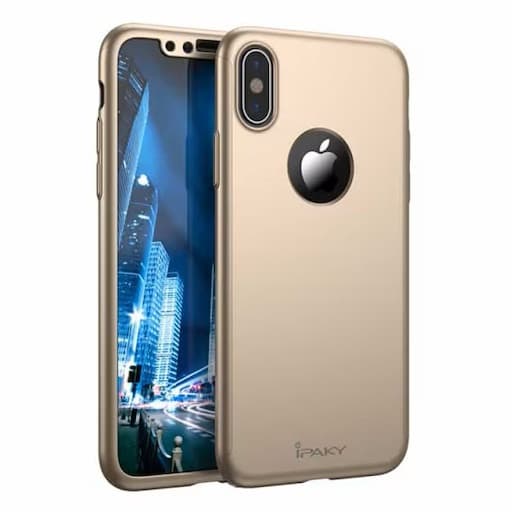 Husă Apple iPhone X/XS, IPAKY FUll Cover (față + spate + sticlă), aurie — principală