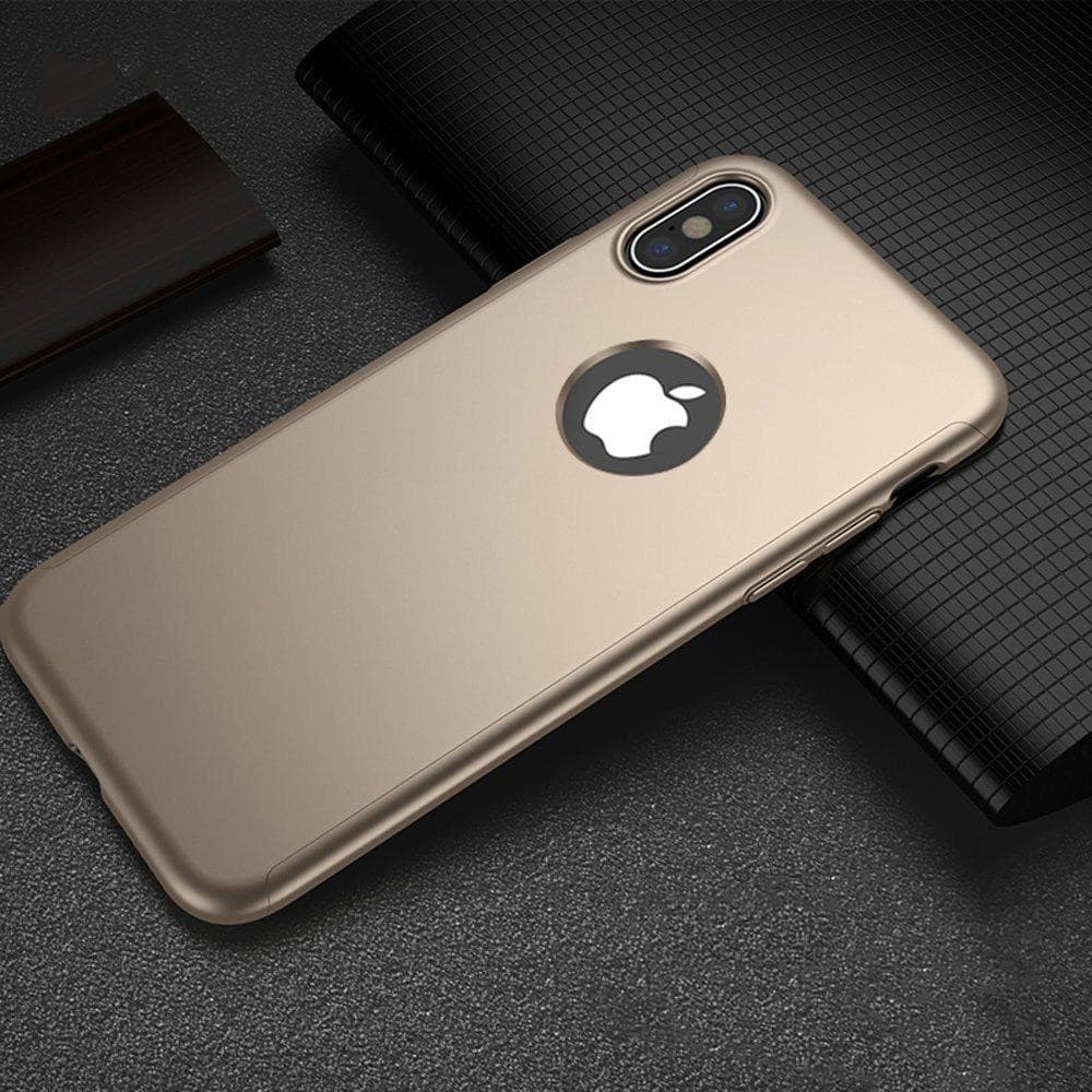 Husă Apple iPhone X/XS, IPAKY FUll Cover (față + spate + sticlă), aurie — varianta 2