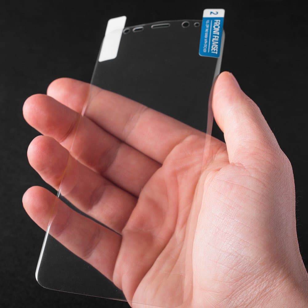 Folie protectie PET (plastic) pentru Samsung Galaxy Note 8, acoperire inclusiv margini curbate — varianta 2