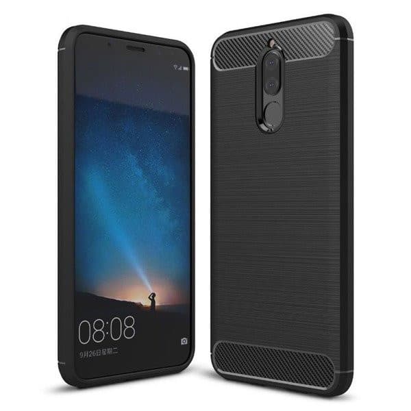 Husa de protectie Carbon Stripe pentru Huawei Mate 10 Lite, silicon moale, negru — principală
