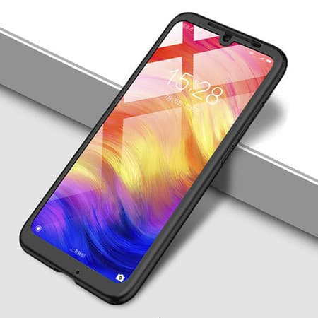 Husă Full Cover 360° pentru Huawei P Smart 2019 (față + spate + sticlă), neagră — 2