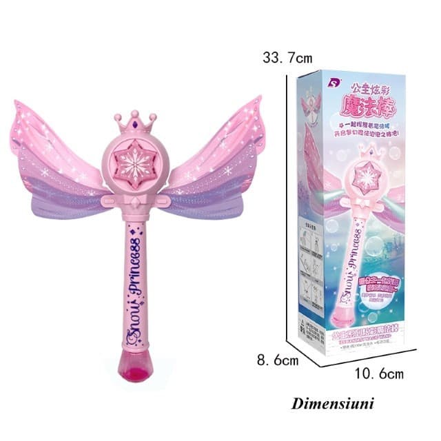 Bagheta de facut baloane Snow Princess, lumini si sunete, roz — 3