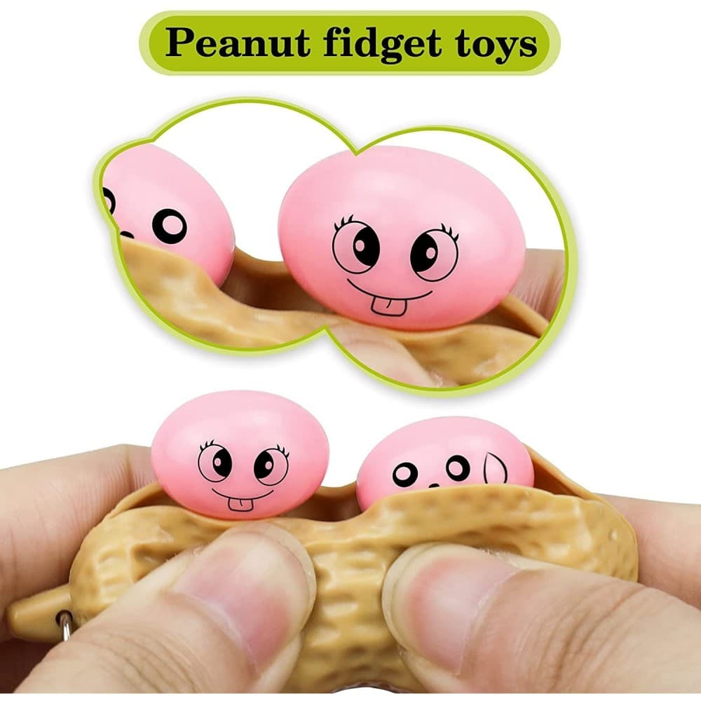Jucarie antistres Peanut Fidget Toy, cu breloc, model aluna — varianta 4