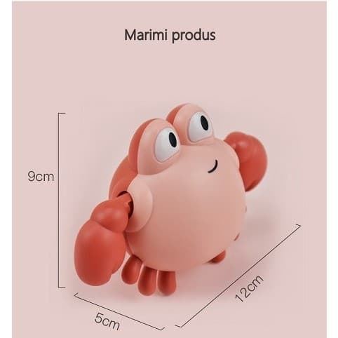 Jucarie de baie pentru copii, model crab, roz — varianta 2