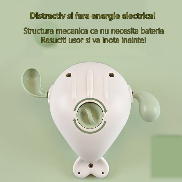 Jucarie de baie pentru copii, model balena, verde — varianta 2