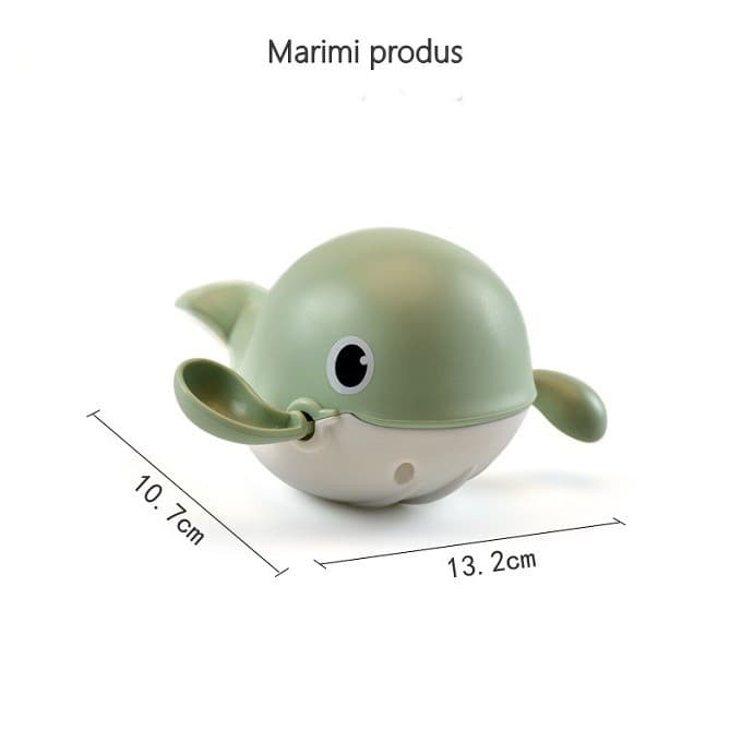 Jucarie de baie pentru copii, model balena, verde — varianta 3