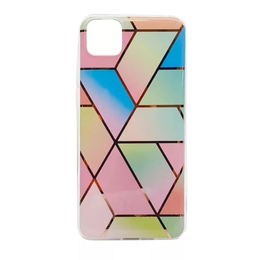 Husa Samsung Galaxy S21 Ultra, Soft IMD TPU Marble Geometric, Roz — principală