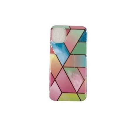 Husa protectie compatibila cu Apple iPhone 12 Pro Max Soft IMD TPU Marble Geometric Roz — principală