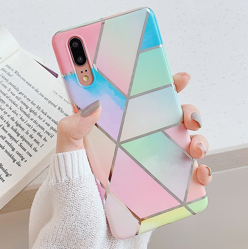 Husa protectie Geometric Marble pentru Huawei P30 Lite, model 1 — principală