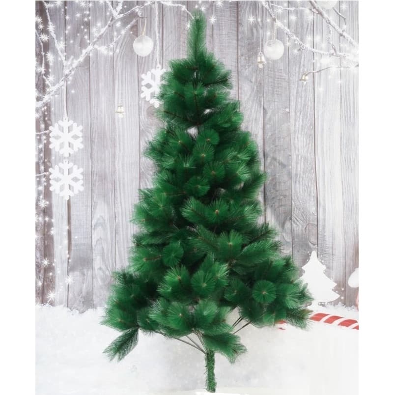 Brad artificial de Craciun, clasic, inaltime 150 cm, diametru 88 cm, 437 ramuri,  verde, suport metalic inclus — principală