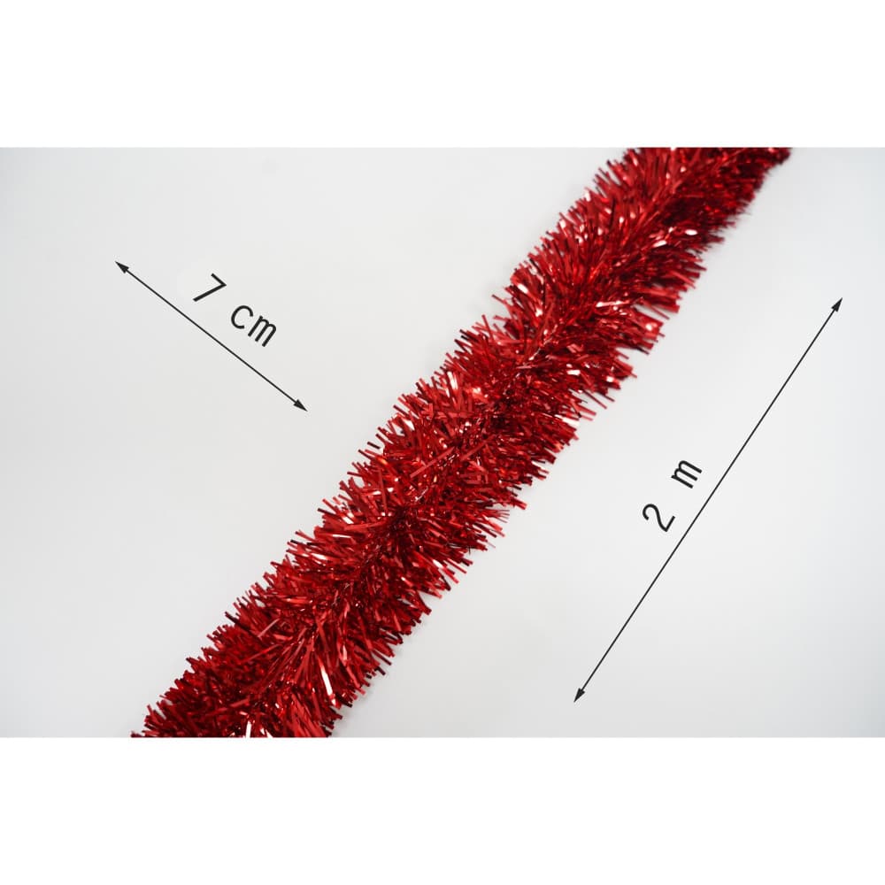 Beteala Craciun, 2 m x 7 cm, folie PVC, interior/exterior, rosie — varianta 4