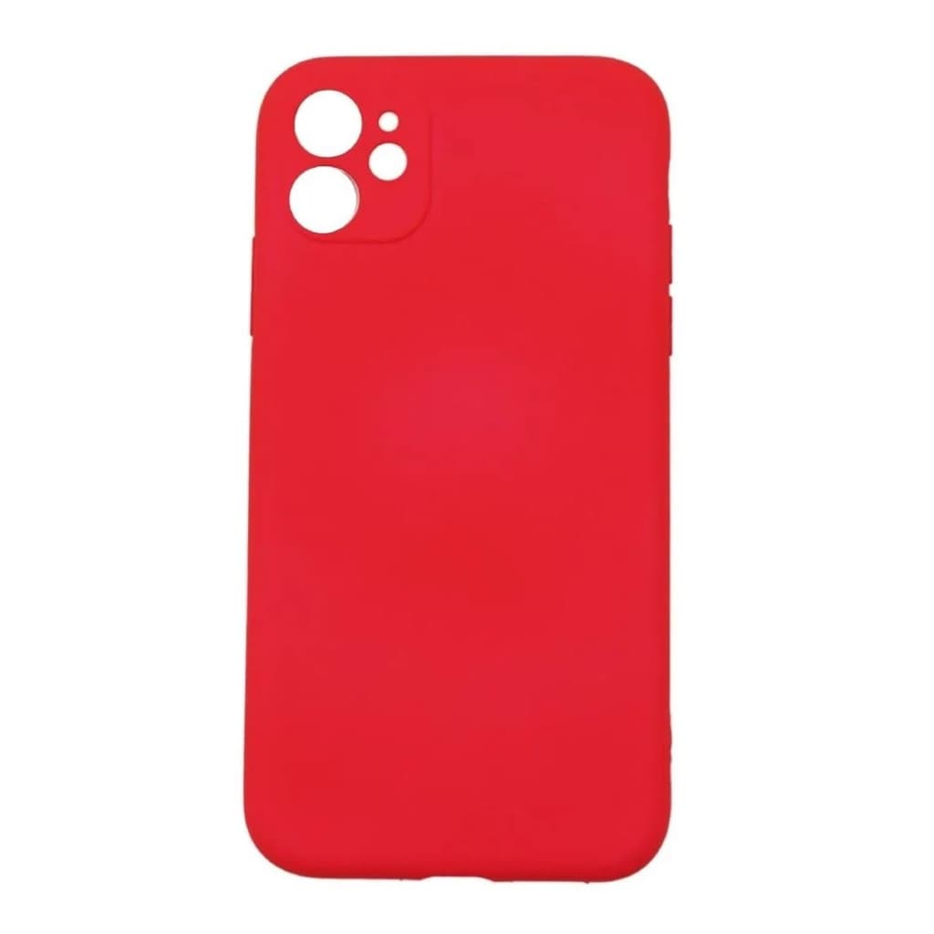 Husa Apple iPhone 12, Luxury Silicone, catifea in interior, protectie camere, rosie — principală