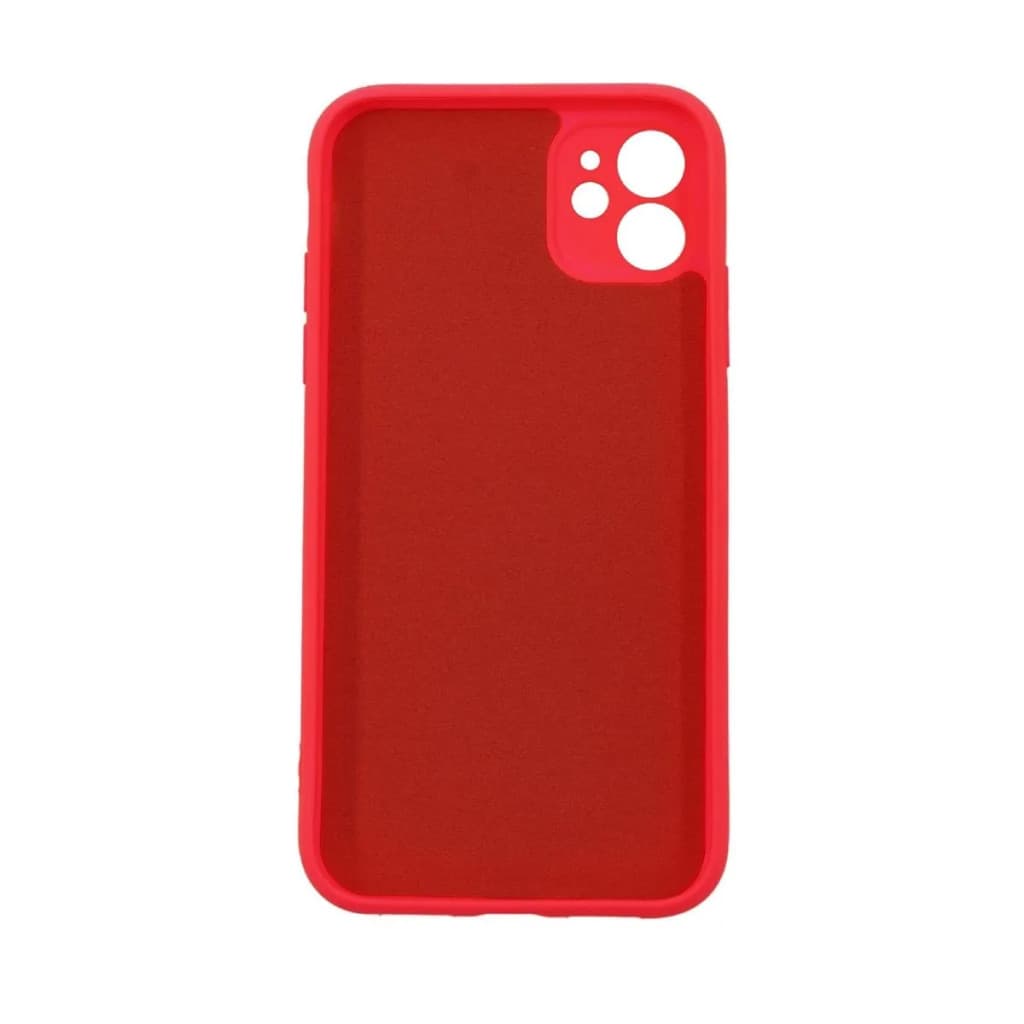 Husa Apple iPhone 12, Luxury Silicone, catifea in interior, protectie camere, rosie — varianta 2