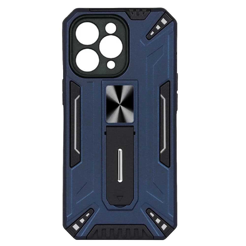 Husa protectie Apple iPhone 11 Pro, Defender 4, rezistenta la socuri, suport stand, albastru inchis — principală