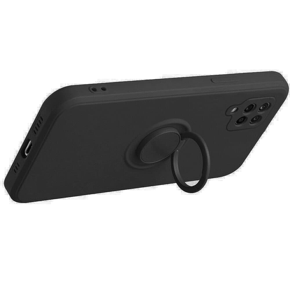 Husa protectie Finger Ring pentru Samsung Galaxy A12, neagra — varianta 2