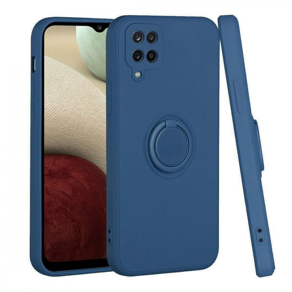 Husa protectie Finger Ring pentru Samsung Galaxy A12, albastra — principală