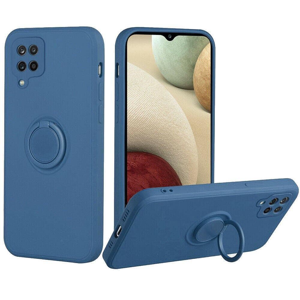Husa protectie Finger Ring pentru Samsung Galaxy A12, albastra — varianta 2