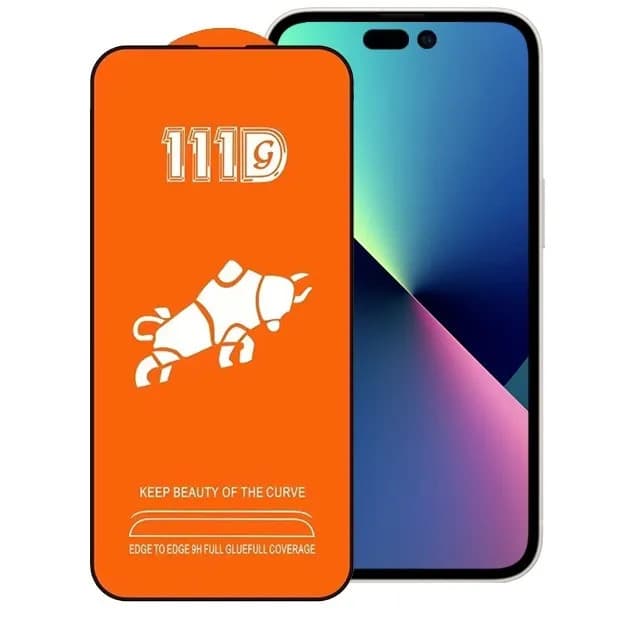 Folie sticla Apple iPhone 14, Full Glue 111D, margini negre — principală