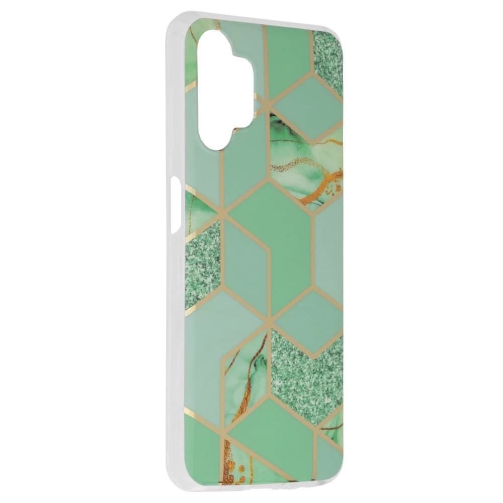 Husa protectie Samsung Galaxy A32 5G, Marble Series, verde/auriu — varianta 2