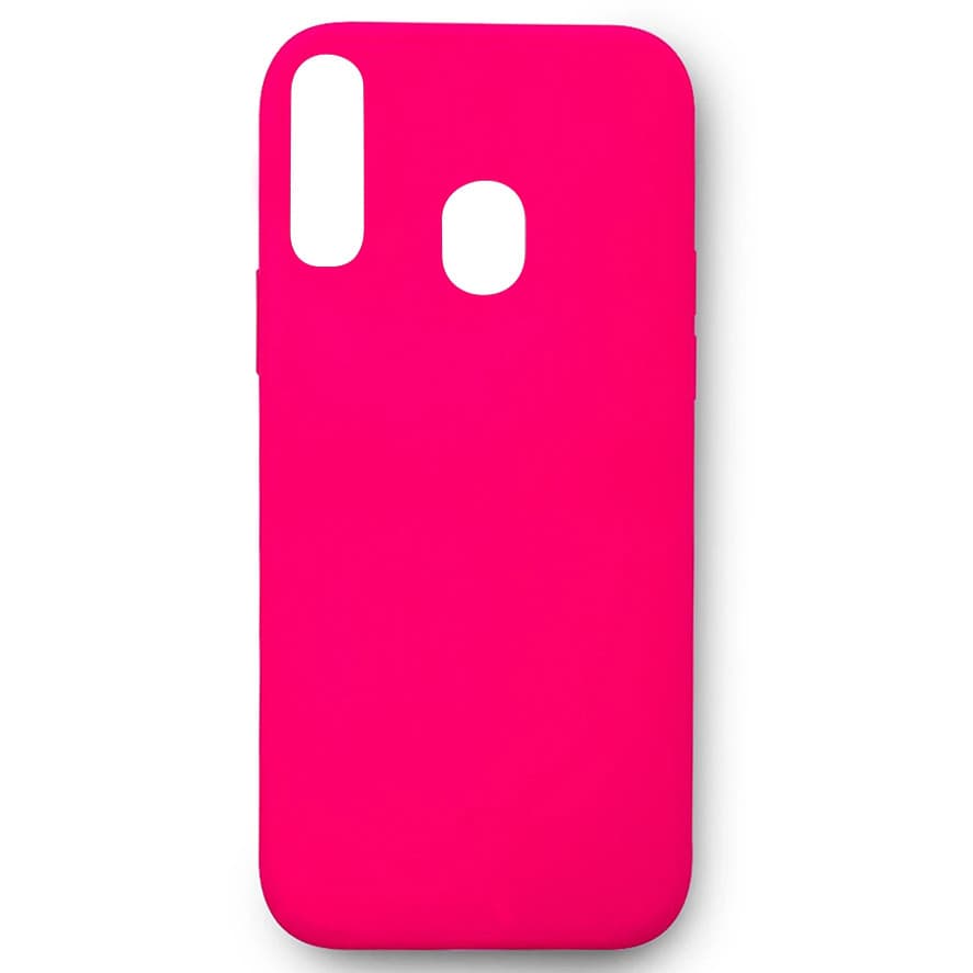 Husa Samsung Galaxy A20e Luxury Silicone, catifea in interior, roz ciclam — principală