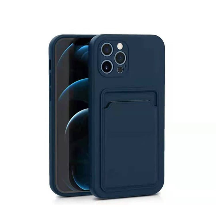Husa protectie cu suport card compatibila cu Huawei P Smart 2021 Albastru inchis — principală